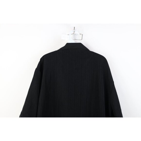 Vintage 90s Y2K Dragonfly Mens XL Rockabilly Striped Looped Collar Button Shirt - Picture 13 of 14